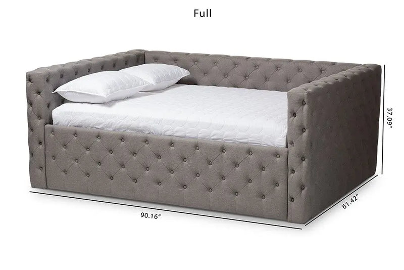Anabella Grey Fabric Upholstered Daybed (Full) iHome Studio