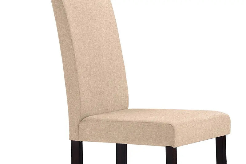 Andrew Espresso Wood Beige Fabric Dining Chair - 4pcs iHome Studio