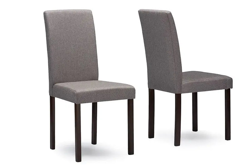Andrew Espresso Wood Grey Fabric Dining Chair - 4pcs iHome Studio