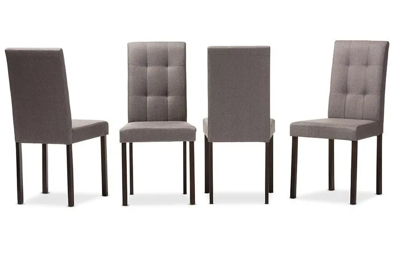 Andrew Grey Fabric Upholstered Grid-tufting Dining Chair - 4pcs iHome Studio