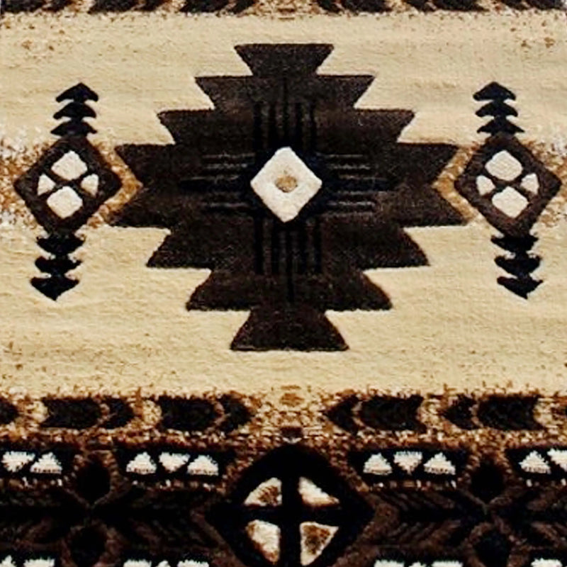 Angie Collection 2' x 10' Brown Traditional Southwestern Style Area Rug - Olefin Fibers with Jute Backing iHome Studio
