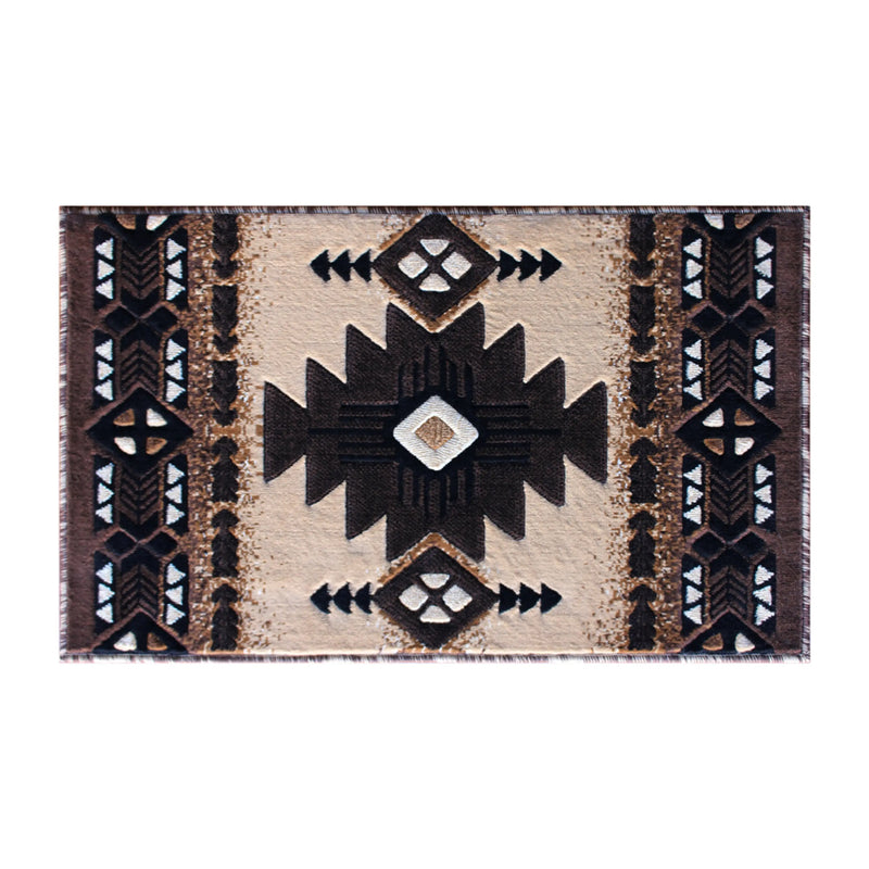 Angie Collection 2' x 3' Brown Traditional Southwestern Style Area Rug - Olefin Fibers with Jute Backing iHome Studio