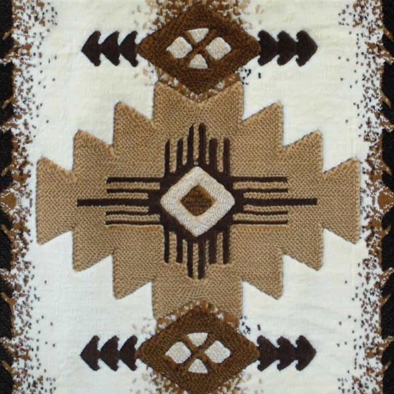 Angie Collection 2' x 3' Ivory Traditional Southwestern Style Area Rug - Olefin Fibers with Jute Backing iHome Studio