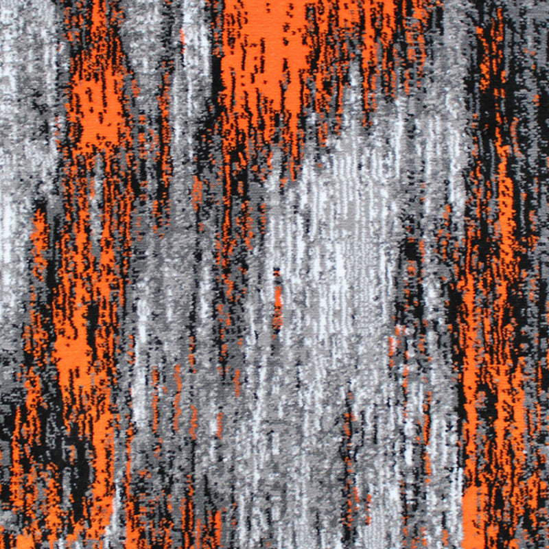 Angie Collection 2' x 3' Orange Abstract Scraped Area Rug - Olefin Rug with Jute Backing iHome Studio