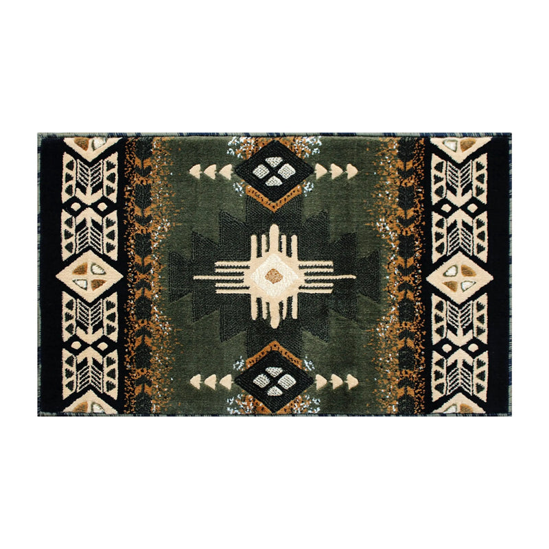 Angie Collection 2' x 3' Sage Traditional Southwestern Style Area Rug - Olefin Fibers with Jute Backing iHome Studio