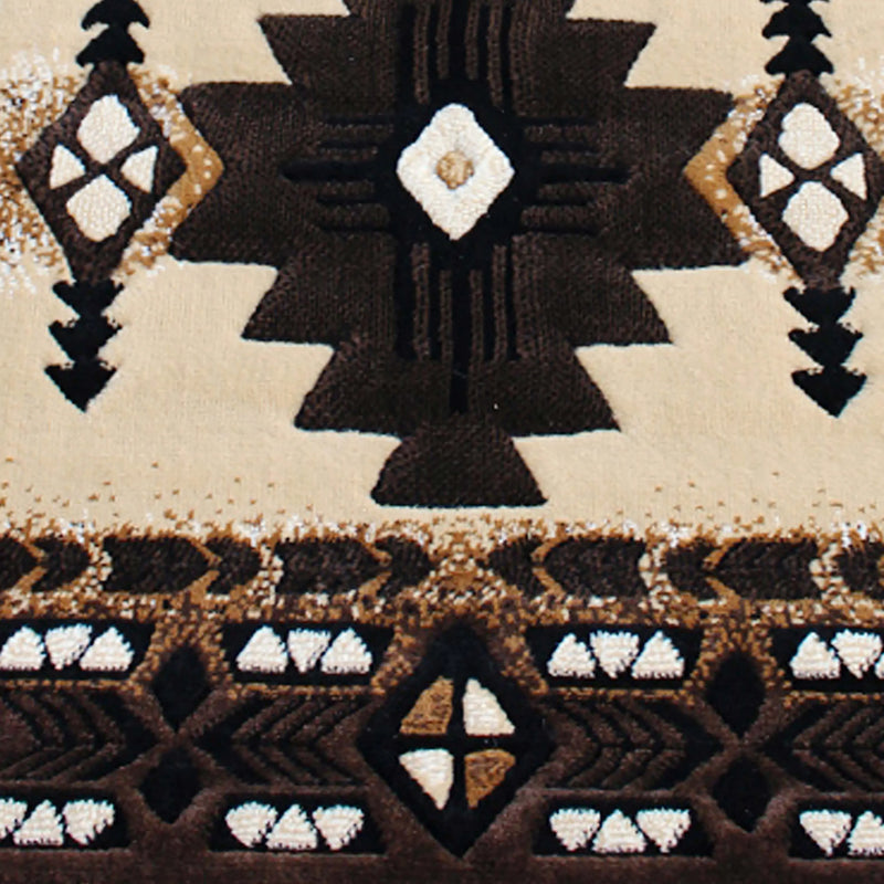 Angie Collection 2' x 7' Brown Traditional Southwestern Style Area Rug - Olefin Fibers with Jute Backing iHome Studio