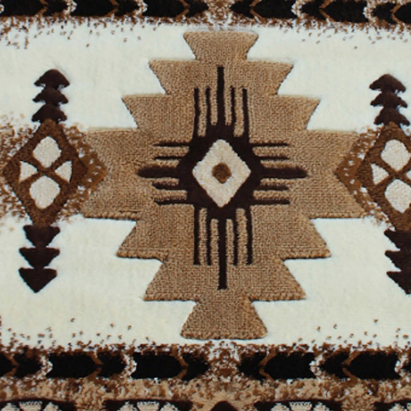 Angie Collection 2' x 7' Ivory Traditional Southwestern Style Area Rug - Olefin Fibers with Jute Backing iHome Studio