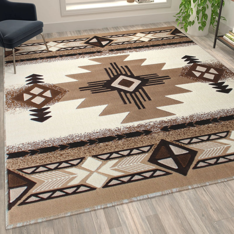 Angie Collection 2' x 7' Sage Traditional Southwestern Style Area Rug - Olefin Fibers with Jute Backing iHome Studio