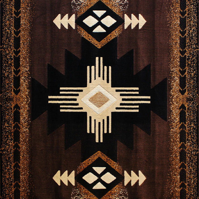 Angie Collection 5' x 7' Chocolate Traditional Southwestern Style Area Rug - Olefin Fibers with Jute Backing iHome Studio