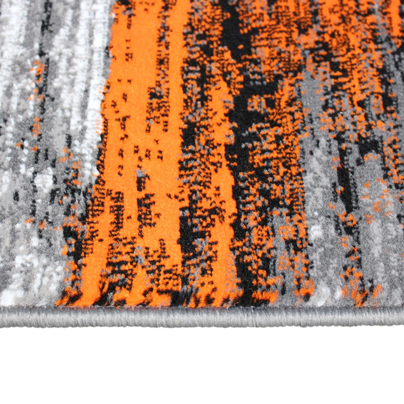 Angie Collection 5' x 7' Orange Scraped Design Area Rug - Olefin Rug with Jute Backing iHome Studio