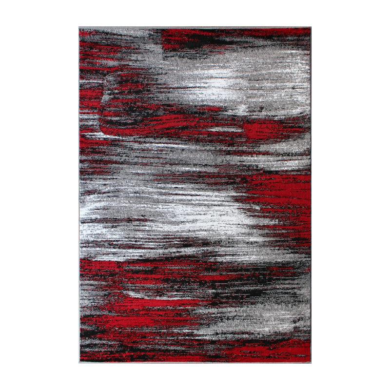 Angie Collection 5' x 7' Red Scraped Design Area Rug - Olefin Rug with Jute Backing iHome Studio