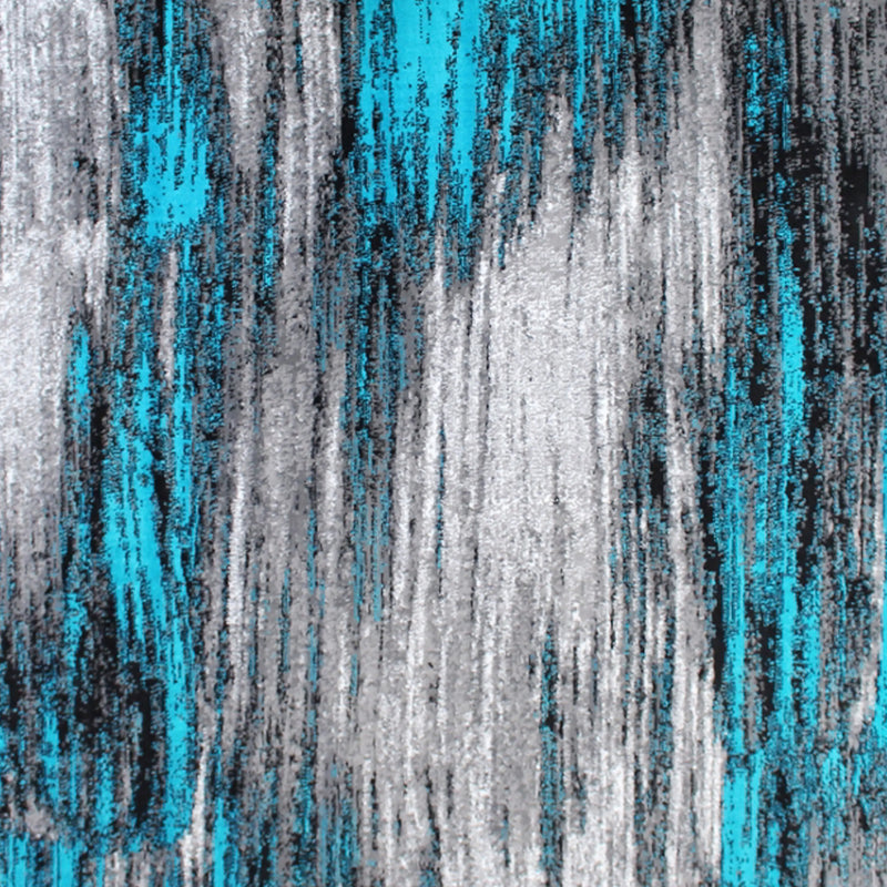 Angie Collection 5' x 7' Turquoise Scraped Design Area Rug - Olefin Rug with Jute Backing iHome Studio