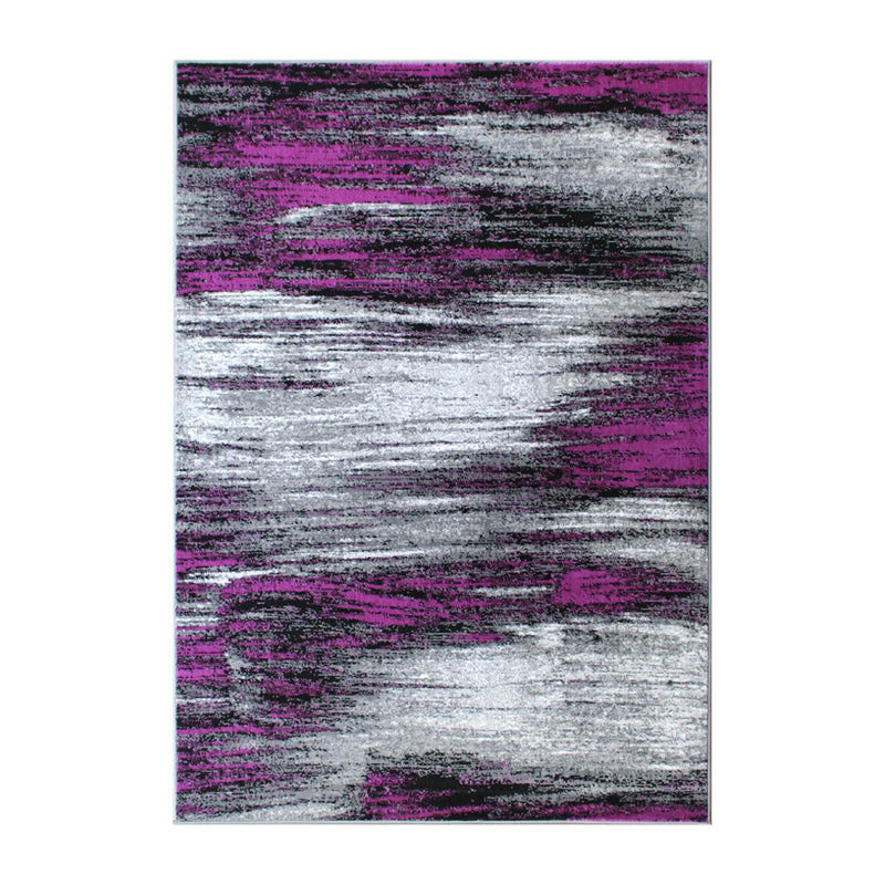 Angie Collection 6' x 9' Purple Scraped Design Area Rug - Olefin Rug with Jute Backing iHome Studio