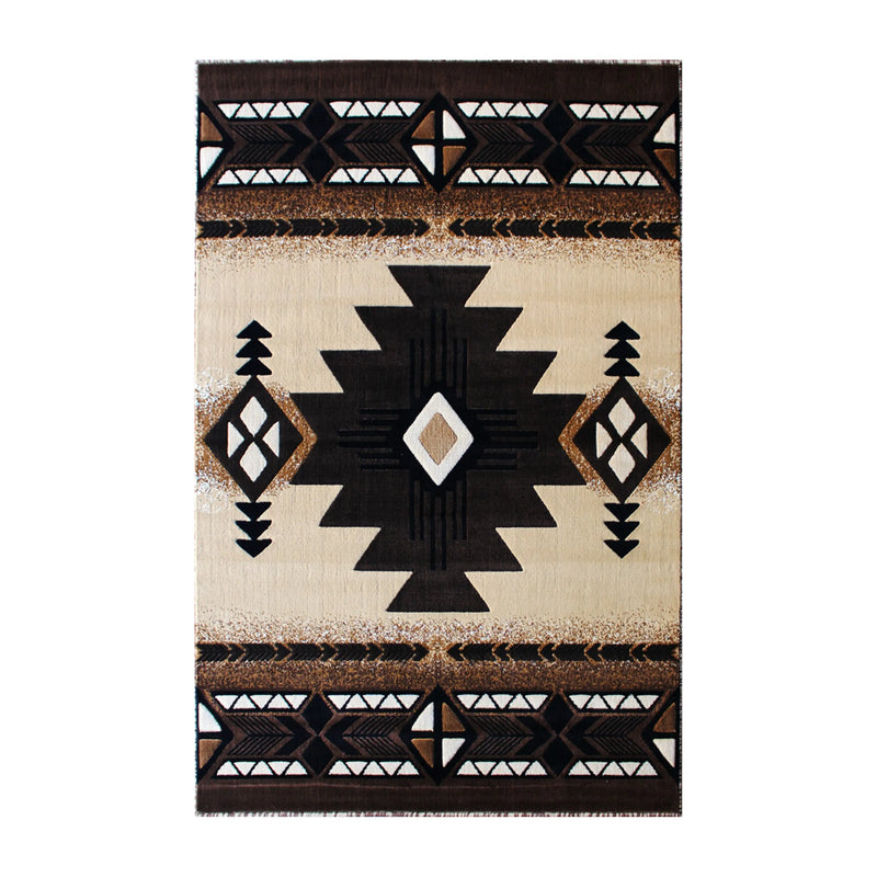Angie Collection 8' x 10' Brown Traditional Southwestern Style Area Rug - Olefin Fibers with Jute Backing iHome Studio