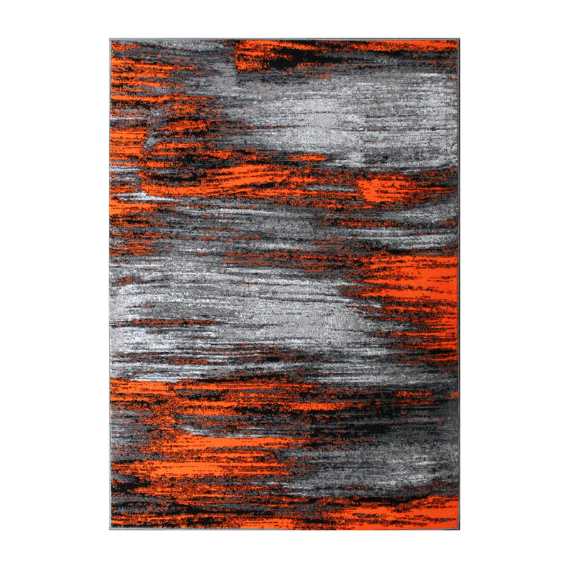 Angie Collection 8' x 10' Orange Scraped Design Area Rug - Olefin Rug with Jute Backing iHome Studio