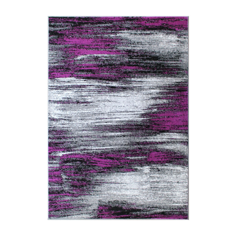 Angie Collection 8' x 10' Purple Scraped Design Area Rug - Olefin Rug with Jute Backing iHome Studio