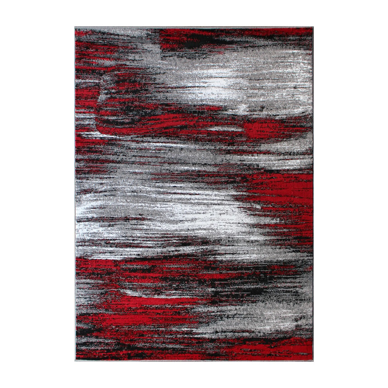 Angie Collection 8' x 10' Red Scraped Design Area Rug - Olefin Rug with Jute Backing iHome Studio