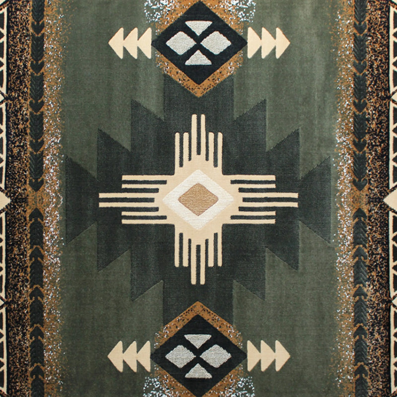 Angie Collection 8' x 10' Sage Traditional Southwestern Style Area Rug - Olefin Fibers with Jute Backing iHome Studio