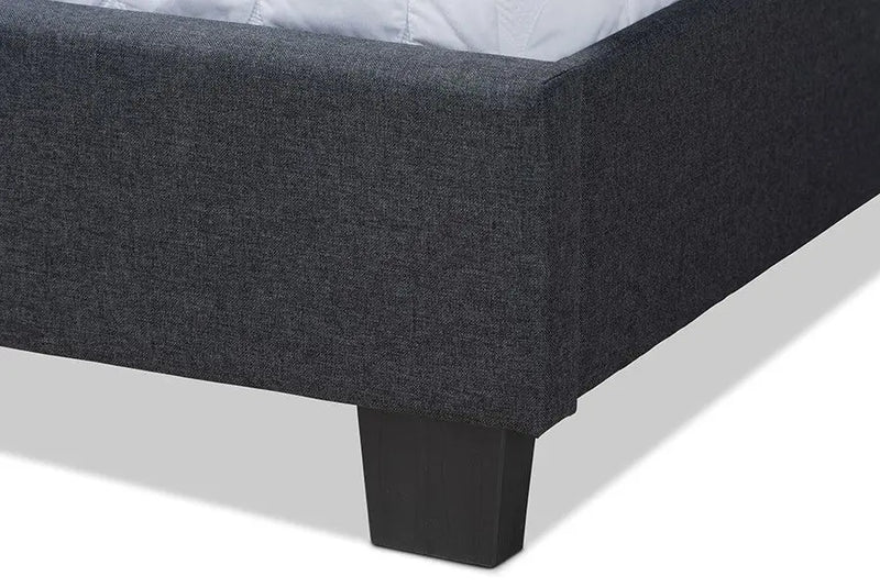 Ansa Dark Grey Fabric Upholstered Bed (King) iHome Studio