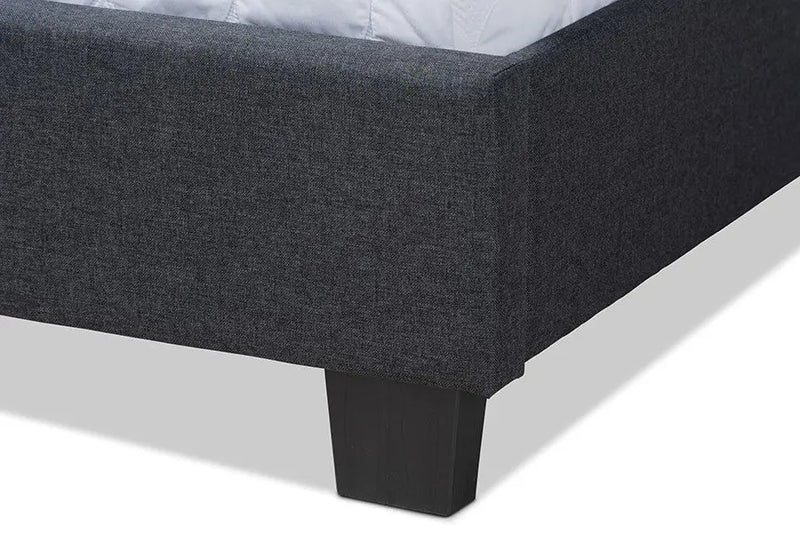Ansa Dark Grey Fabric Upholstered Bed (Queen) iHome Studio