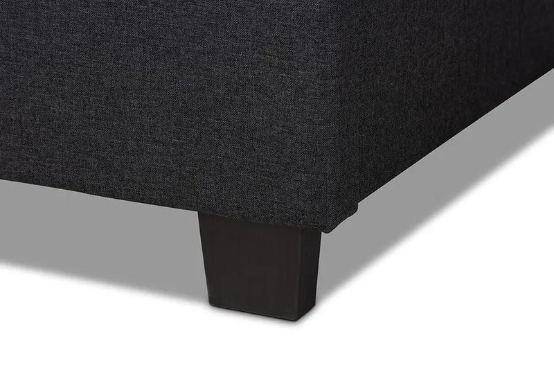 Ansa Dark Grey Fabric Upholstered Bed (Twin) iHome Studio