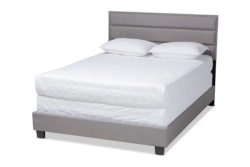 Ansa Grey Fabric Upholstered Bed (Full) iHome Studio