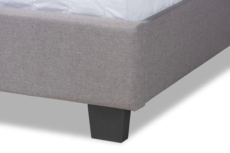 Ansa Grey Fabric Upholstered Bed (Full) iHome Studio