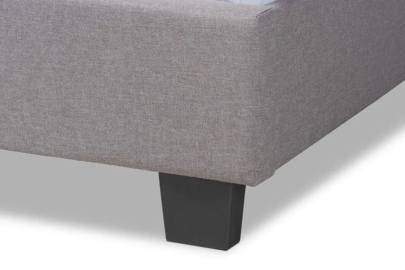 Ansa Grey Fabric Upholstered Bed (Twin) iHome Studio