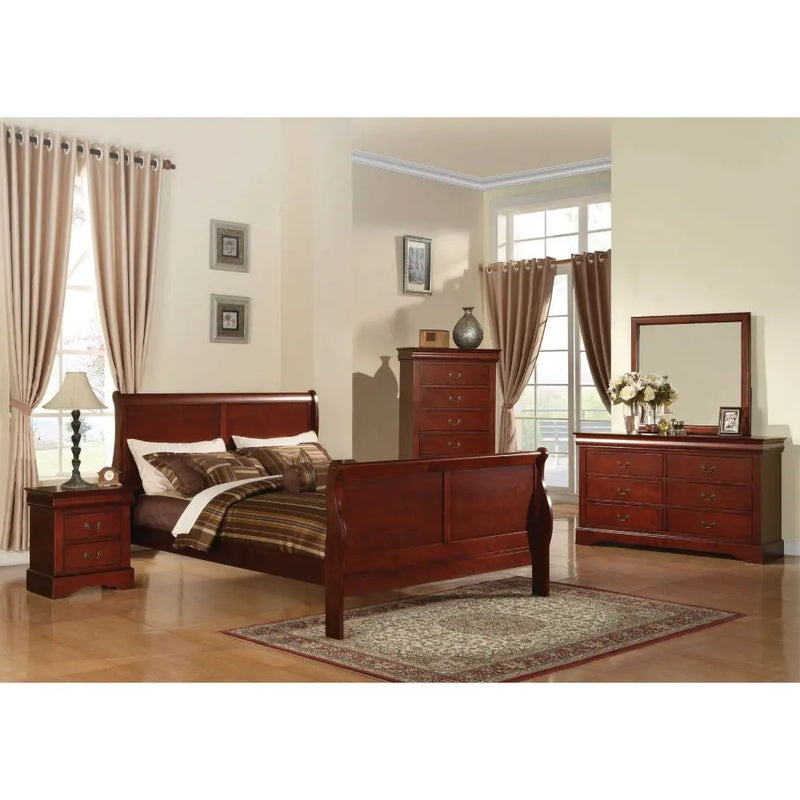 Araceli California King Bed, Cherry iHome Studio