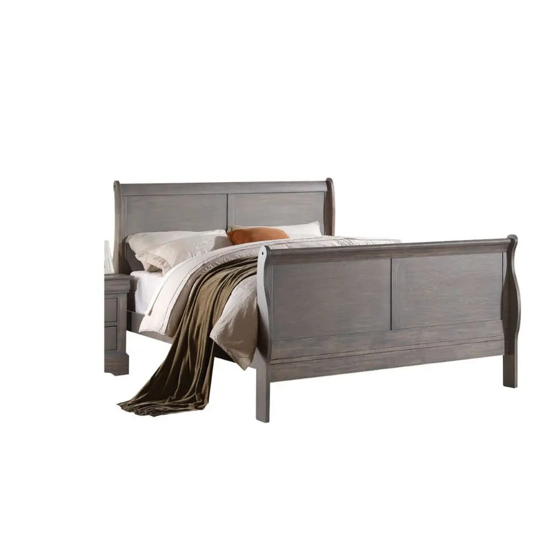 Araceli King Bed, Antique Gray iHome Studio