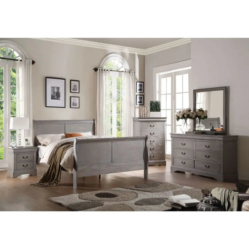 Araceli King Bed, Antique Gray iHome Studio