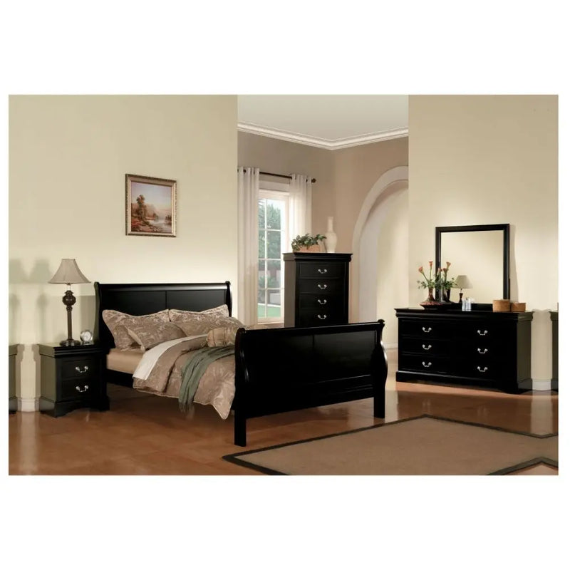 Araceli Queen Bed, Black iHome Studio