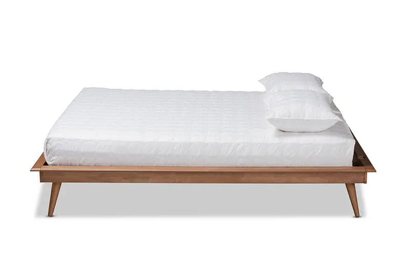 Ariana Walnut Brown Wood Platform Bed (Full) iHome Studio