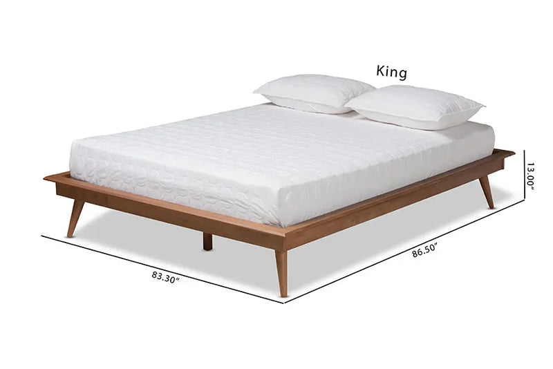 Ariana Walnut Brown Wood Platform Bed (Full) iHome Studio