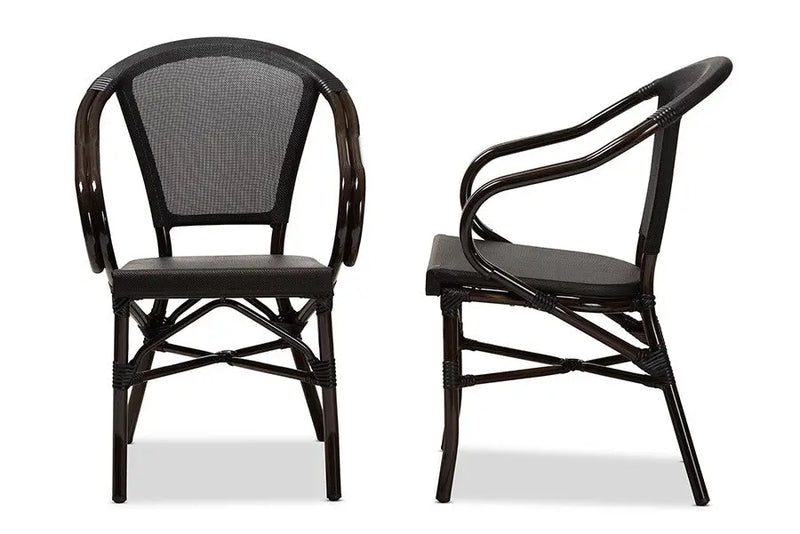 Artus Black Bamboo Style Stackable Bistro Dining Chair - 2pcs iHome Studio