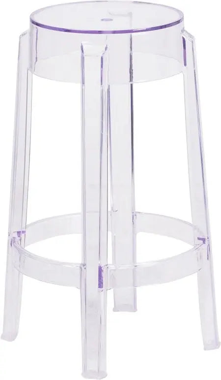 Asbury 25.75'' High Transparent Counter Height Ghost Stool iHome Studio