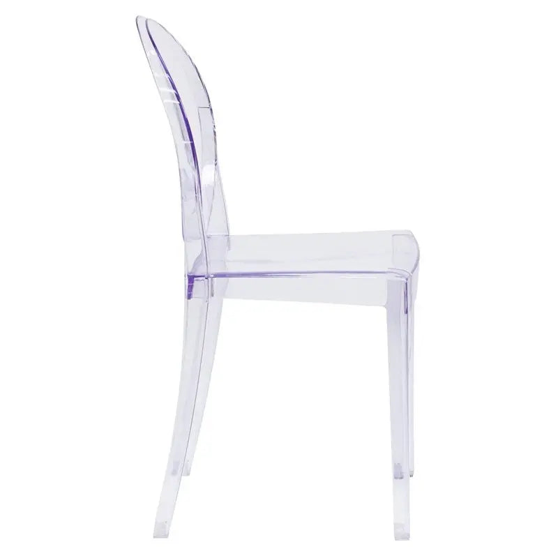 Asbury Ghost Classic Style Accent Chair in Transparent Crystal Polycarbonate iHome Studio
