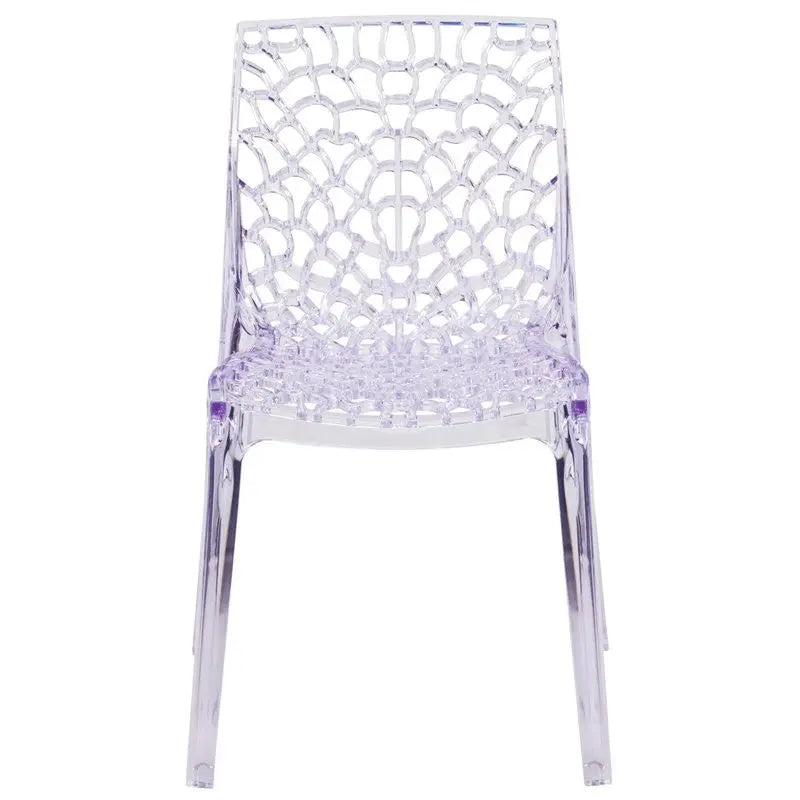 Asbury Transparent Ghost Stacking Side Chair Artistic Fluid Design iHome Studio