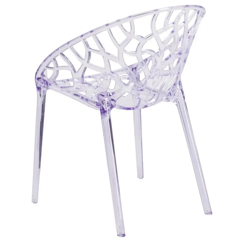 Asbury Transparent Ghost Stacking Side Chair Contoured Design iHome Studio