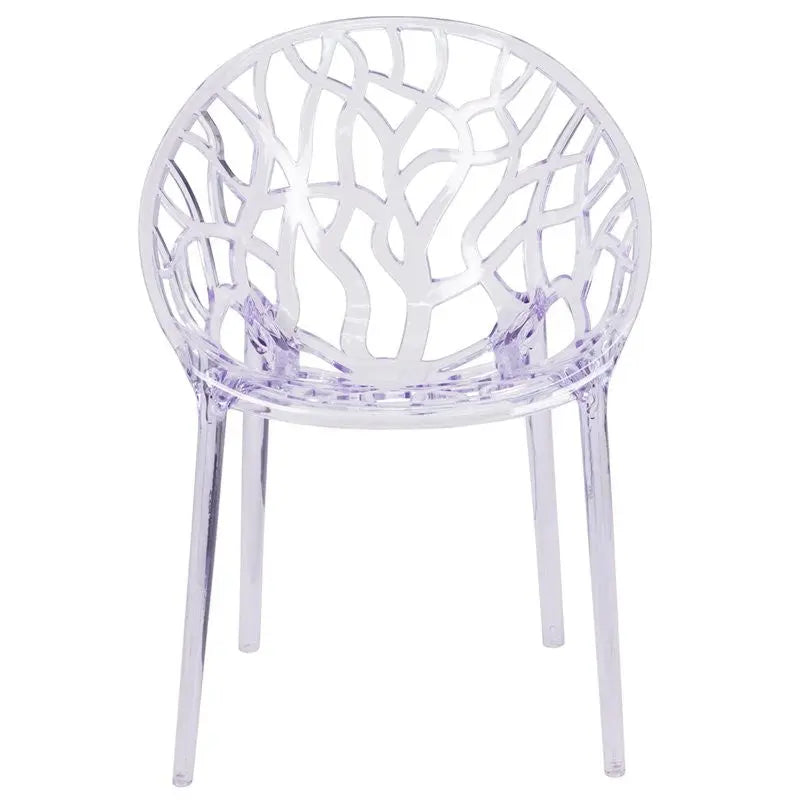 Asbury Transparent Ghost Stacking Side Chair Contoured Design iHome Studio