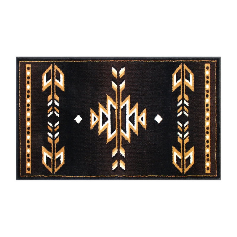 Athens Collection Southwestern 2' x 3' Brown Area Rug - Olefin Accent Rug with Jute Backing iHome Studio