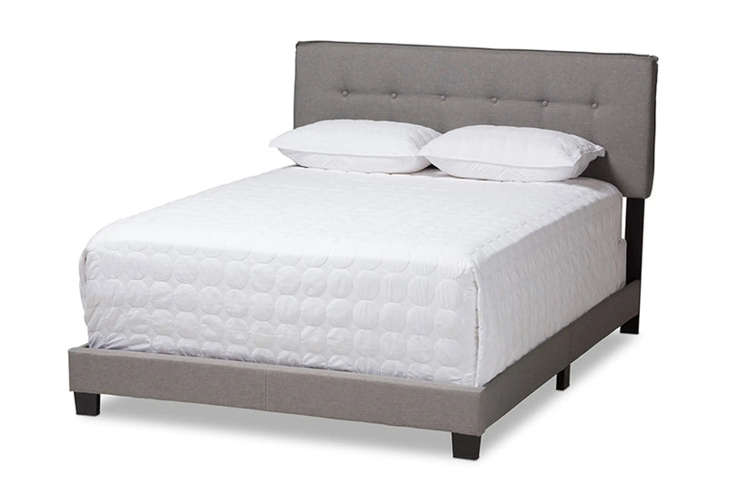 Audrey Light Grey Fabric Upholstered Bed (Queen) iHome Studio