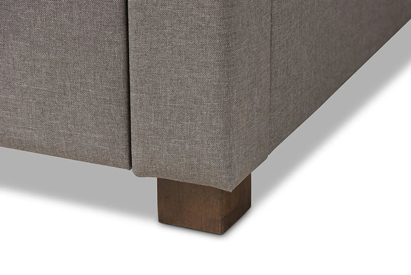 Aurelie Light Grey Fabric Upholstered Storage Bed (Queen) iHome Studio