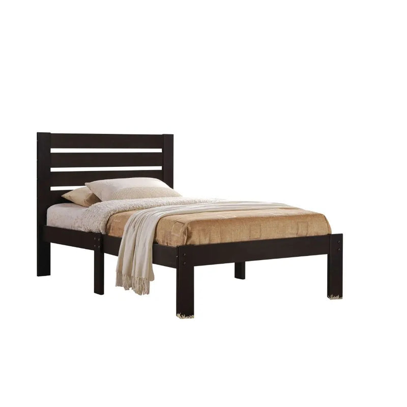 Avayah Queen Bed w/Slatted Headboard, Espresso iHome Studio