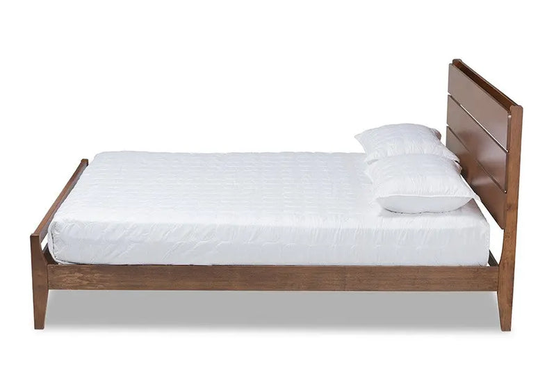 Avena Walnut Wood Platform bed (Queen) iHome Studio