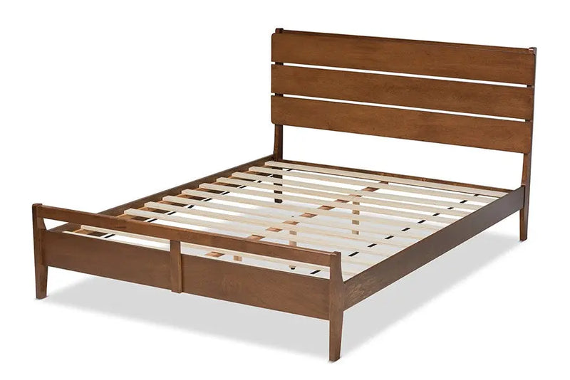 Avena Walnut Wood Platform bed (Queen) iHome Studio