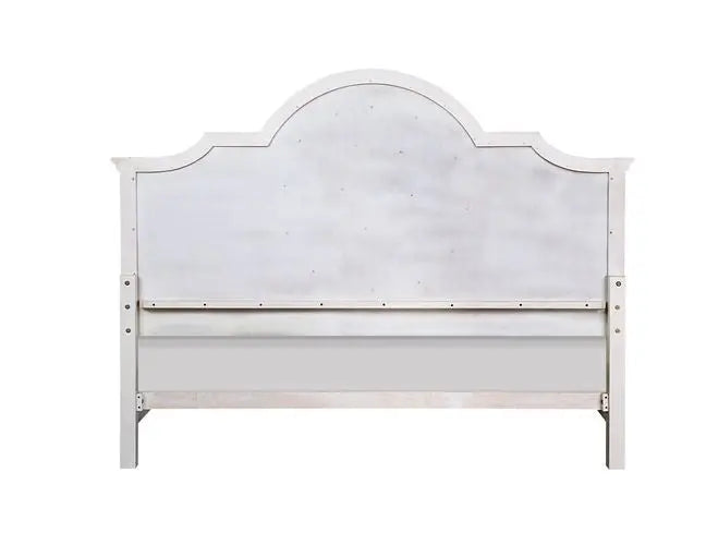 Aziel Queen Bed w/Drawers, Antique White Finish iHome Studio