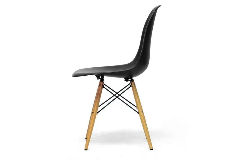 Azzo Black Plastic Mid-Century Shell Chair - 2pcs iHome Studio