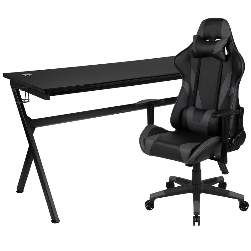 Hamlet Laminate Top Desk w/Removable Headrest & Lumbar Support Chair Set iHome Studio