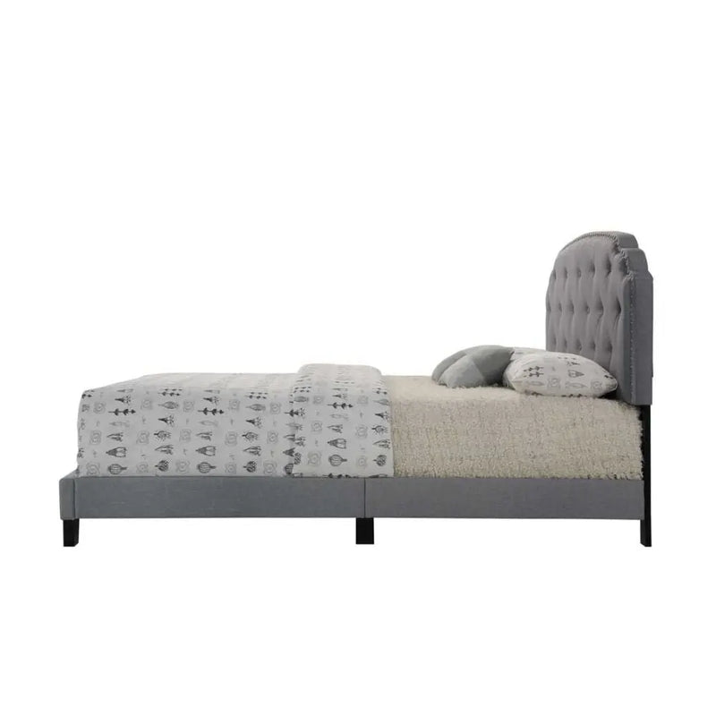 Banks Queen Bed, Gray Fabric iHome Studio